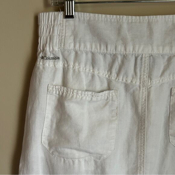 Columbia White Cotton/Linen Elastic/Drawstring Waistband Pull-On Skirt Size 10 - Picture 6 of 8